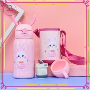 [Mẫu mới] Bình nước giữ nhiệt cao cấp có nắp đậy chất liệu thép không gỉ 316 (có túi đeo)